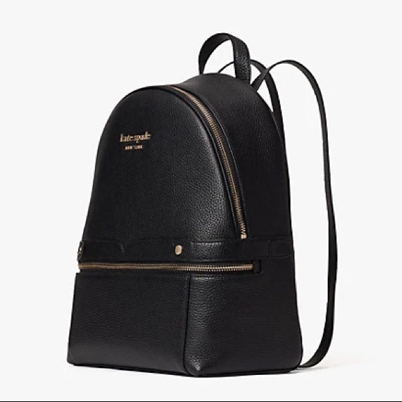 Kate Spade Black Pebbled Leather Backpack NWT - Picture 3 of 5